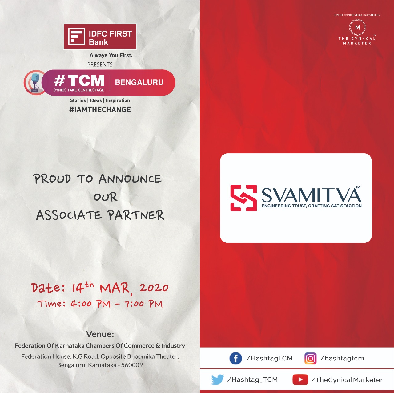 Svamitva Sponsers "#TCM Bengaluru" an event by the cynical marketer
