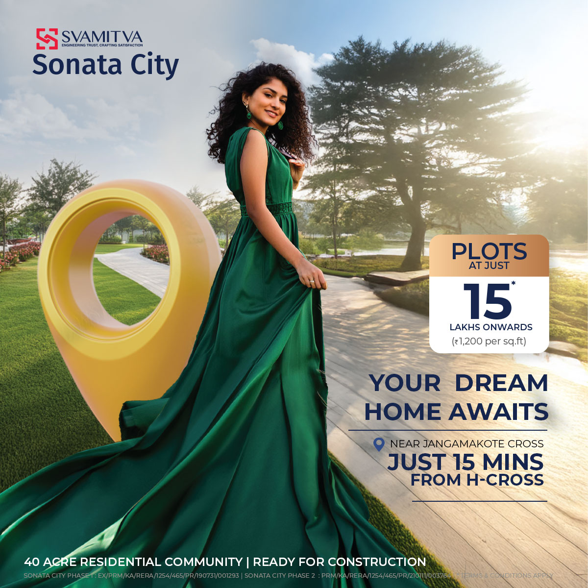 Svamitva Sonata City | Budget Plots For Sale Bangalore North